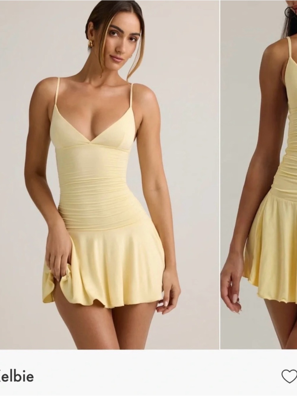 Oh Polly Kelbie Buttercream Yellow Modal Mini Dress NWT